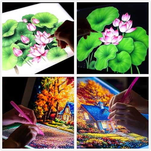 Large A2 LED Light Pad for Diamond Art Painting & Tracing, USB-Powered Light Board with 3 Brightness Levels - Includes Clips & Painting DIY Tools Kit - size: A2 (Light Pad)