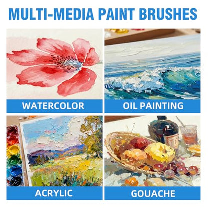 5 Pcs Cats Tongue Watercolor Paint Brushes | Cat Tongue Paint Brush for Petals, Leaves, Watercolor and Acrylic Painting - style: Cats Tongue