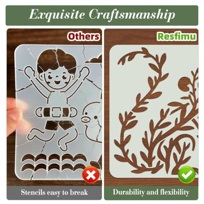 Animal Flower Stencils for Crafts Reusable 24Pcs Stencils(7.8X7.8 Inch) - color: Animal 7