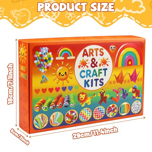 DOITEM Pipe Cleaners Craft Supplies, Arts and Crafts Supplies Including Pipe Cleaner Wiggle Googly Eyes Pom Poms Feathers Sticks Sequins for Kids Over 8 Years Old - color: 1800+