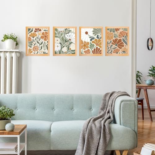 Yeaqee 4 Pcs Diamond Art Kits for Adults Gem Painting Kit DIY Abstract Flowers Jewel Diamond Art for Beginners Aesthetic Room Crafts Cute Painting Pictures 5d Craft Wall Decor for Home 10 x 11.8'' - style: Abstract Flowers
