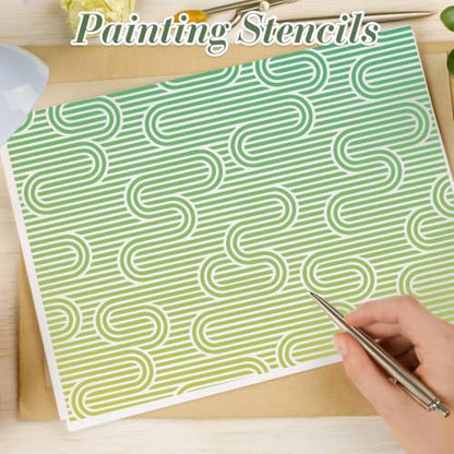 Geometric Texture Stencils for Crafts Reusable 16Pcs Stencils(5.9X5.9 inch) - color: Texture 25
