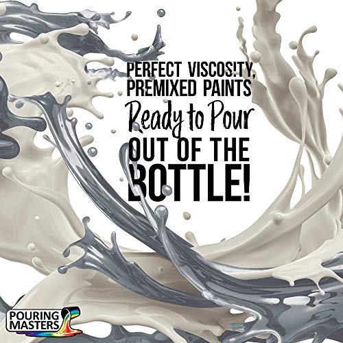 Pouring Masters Silver Dollar Metallic Ready to Pour Acrylic Pouring Paint - Premium 8-Ounce Pre-Mixed Fluid Acrylic Paint - Fluid Art Supplies for Canvas, Wood, Paper, Tile & Rocks | Ready to Pour, Premium Pre-Mixed Fluid Acrylic Paint - Fluid Art Suppli