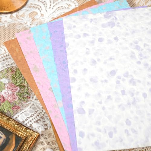 Colorful Textured Art Fabric(embossed paper, Close to A5 size) | Handicraft Production,Junk Journaling Supplies,Card Making,Collage Art Decoration,Decorative Craft Paper,Metal Mesh Fabric - color: embossed paper