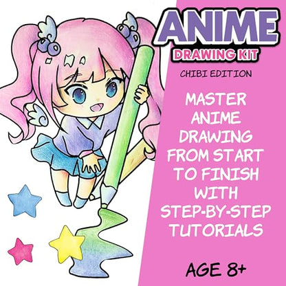 Faber-Castell Anime Drawing Kit, Chibi Edition with Step-by-Step Book - style: Chibi Edition