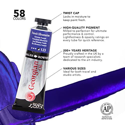 Daler-Rowney Georgian 10-Tube Studio Artist Oil Paint Set - Painting Set for Canvas Paper and More - Oil Painting Supplies for Artists and Students - Oil Paints for All Skill Sets - style: 10 Pack Studio