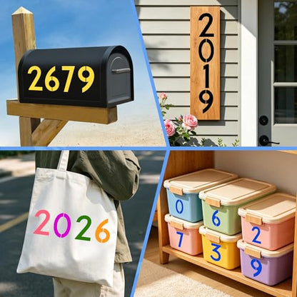 10PCS Number Stencils,6 Inch Plastic Number Stencils Paint Templates - size: 6 Inch