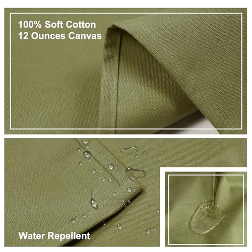 ZOMAO Chef Apron for Women Men with Large Pockets, Cotton Canvas Cross Back Waterproof Work Aprons for Kitchen Cooking Bib - color: Greygreen