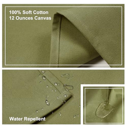 ZOMAO Chef Apron for Women Men with Large Pockets, Cotton Canvas Cross Back Waterproof Work Aprons for Kitchen Cooking Bib - color: Greygreen