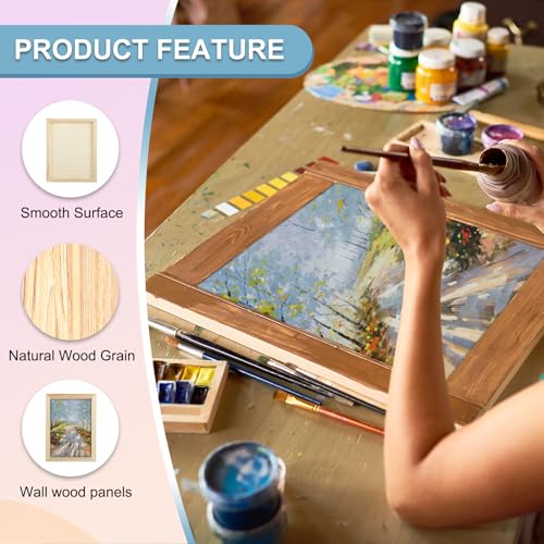 MECCANIXITY 6 Pack Wood Canvas Boards, 8x10 Inch Art Canvases Square Unfinished Wood Panel for Painting, Crafts, DIY Projects, Pouring Art - size: 8x10 Inch