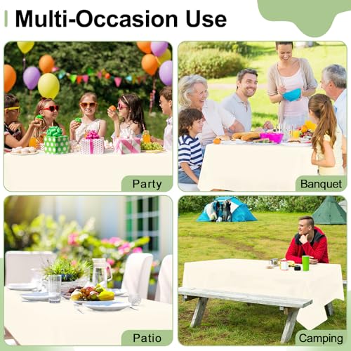 misaya 6 Packs Plastic Table Cloth Beige Disposable Tablecloth - color: Beige, size: 54" X 108"
