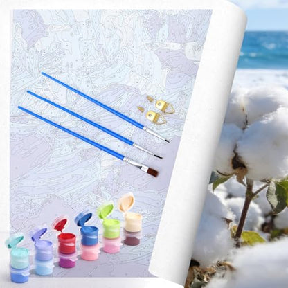 WUIVCTR Paint by Numbers Kit for Adults Beginner Looking Edinburgh Old Town to Arthurs Seat Scotland Landscape DIY Painting on Canvas by Numbers Acrylic Oil Painting for Home Decor Gifts 16" x 20"