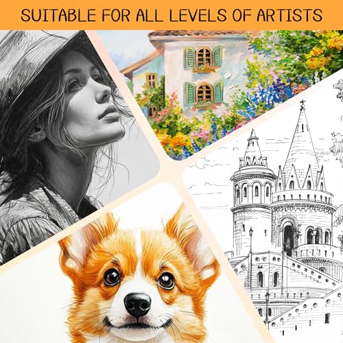 WINNER 9" x 12" Sketch Book 4 Pack, 400 Sheets Spiral Bound Art Sketchbook, 68lb/100gsm White Acid Free Drawing Pad, Sketching Drawing Writing Sketch Pad for Kids, Adults & Artists, Art Supplies - color: Brown, size: 9"x12"