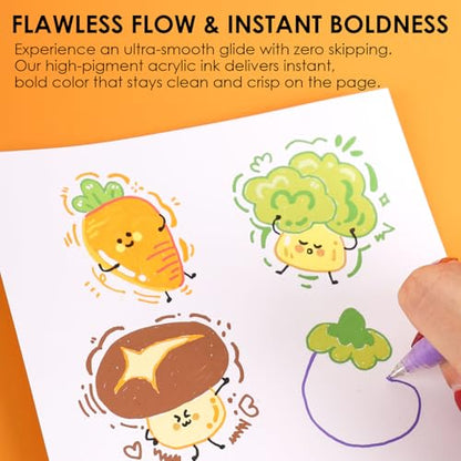 Grabie Acrylic Gel Pens Coloring Kit with Book, Pack of 12 Dessert Colors - color: Dessert Colors