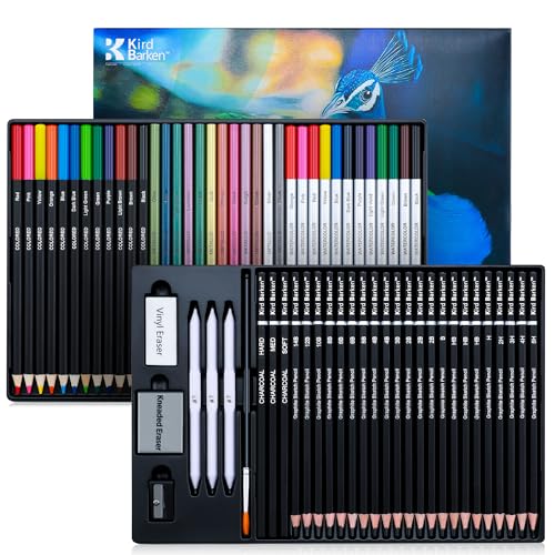 70 PCS Art Supply Drawing Set, Pro Art Supplies with Tutorial,Colored, Graphite, Charcoal, Watercolor & Metallic Pencil, for Artists Adults Teens Beginner