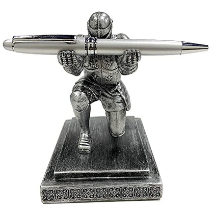 Executive Kneeling Knight Pen Holder with Pen - Unique Office Gifts - color: Iron
