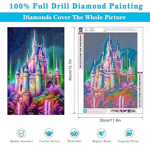 Meothan Diamond Art Kits for Adults Castle Diamond Painting Kit 12x16in - color: Castle-Round Drill, size: 11.8x15.7in(30x40cm)