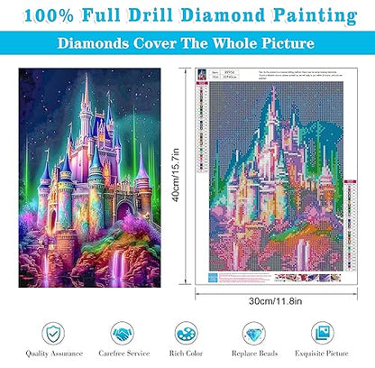 Meothan Diamond Art Kits for Adults Castle Diamond Painting Kit 12x16in - color: Castle-Round Drill, size: 11.8x15.7in(30x40cm)