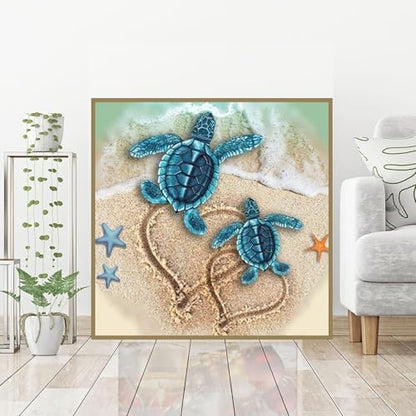 Lophomie Diamond Art Kits for Adults, 5D Sea Turtle Diamond Painting Kits - color: Diamond Art Turtle, size: 13.8x13.8in (35x35cm)