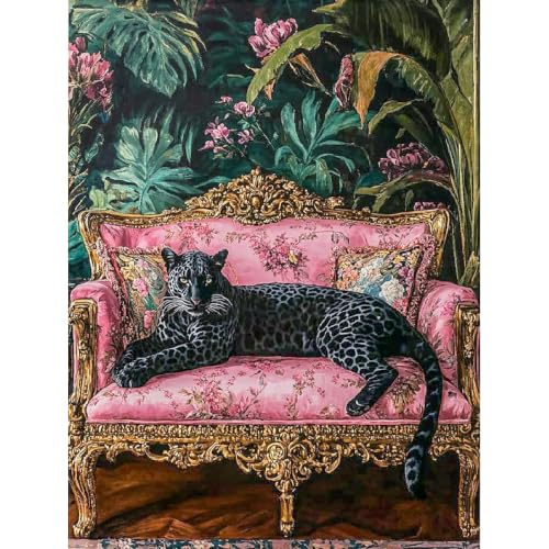 Cheetah Diamond Art Kits for Adults, Diamond Painting Kits for Beginner DIY | Leopard Diamond Dots Full Drill Crafts for Gem Art Dot Art for Adults Home Wall Decor for Teens Boys Girls 12x16 inch - color: DP-87