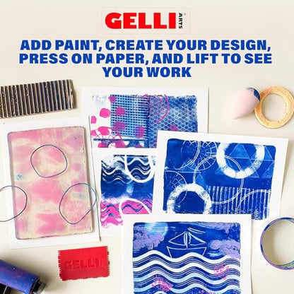 Gelli Arts 4" x 6" Gel Printing Plate – Reusable Gel Printing Plate, Printmaking Supplies, Monoprinting at Home, Arts and Crafts – Easy Cleaning & Storage – Made in the USA - size: 4" x 6"
