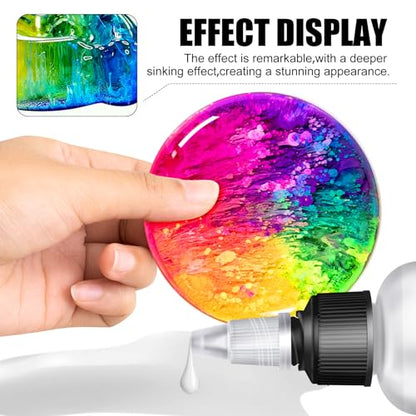 White Alcohol Ink for Epoxy Resin - 3.5oz/100ml Concentrated White Resin Pigment, Alcohol-Based Ink for Epoxy Resin Painting, Petri Dish Making, Resin Art - Epoxy Dye for Coaster, Yupo, Tumbler Making