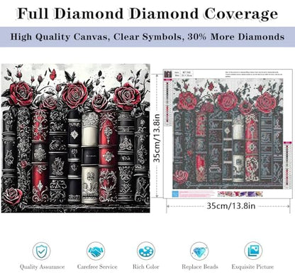 HHMATITS Book Diamond Art Kits for Adults, Diamond Painting Kit 14x14 Inch - color: Books