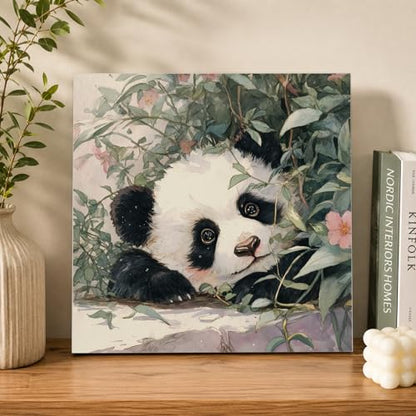 AUKELHJ Framed Paint by Numbers Kit for Adults, Panda, 10x10 inch - color: 03-Panda