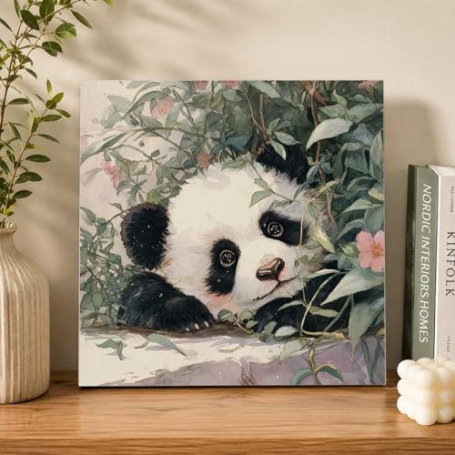 AUKELHJ Framed Paint by Numbers Kit for Adults, Panda, 10x10 inch - color: 03-Panda