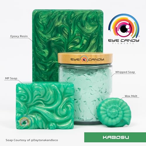 Eye Candy Pigments Premium Green Mica Powder - Kabosu (50gr) - for Epoxy, Resin, Soap, Paint, Woodworking, Acrylic Pouring, Bath Bombs, Fishing Lures - DIY Arts and Crafts Additive - color: Kabosu Green