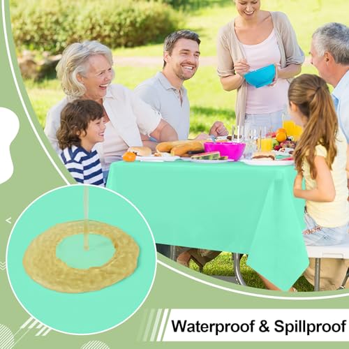 misaya 6 Packs Plastic Table Cloth Mint Green Disposable Tablecloth - color: Mint Green, size: 54" X 108"
