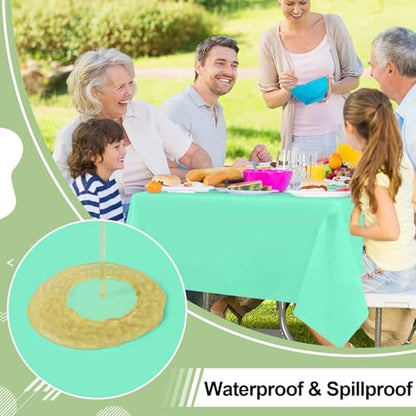 misaya 6 Packs Plastic Table Cloth Mint Green Disposable Tablecloth - color: Mint Green, size: 54" X 108"