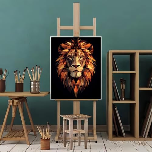 Natuyalo Lion Totem DIY Paint by Numbers for Adults, Animals Abstract DIY Adult Paint by Number Kits Acrylic Canvas Painting for Adults Beginners Art Crafts, No Frame (16" x 20") - color: ART-14