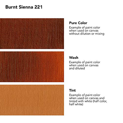 Daler Rowney Georgian Oil Paint Burnt Sienna 225ml Tube - Art Paints for Canvas Paper and More - Oil Painting Supplies for Artists and Students - Artist Oil Paint for Any Skill Set