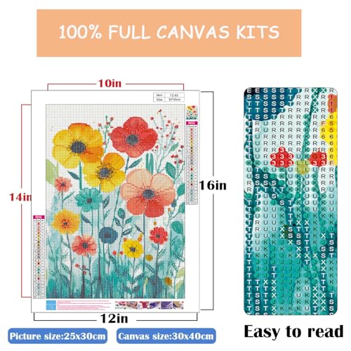 Eterkosu Flowers Diamond Art Kits for Adults,Diamond Dots Art Kits - color: YZ-83-01
