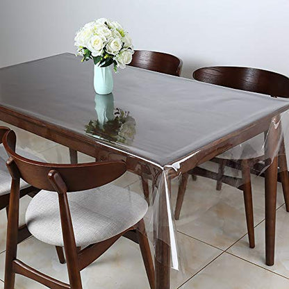 Walrus Clear Vinyl Tablecloth Protector Waterproof/Oil-Proof Rectangle Plastic Transparent Sheet Table Cover 54X120 Inch - size: 54" x 120" (Rectangular)