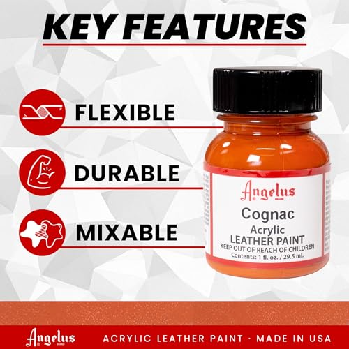 Angelus Acrylic Leather Paint, 1 Fl Oz (Pack of 1), Cognac - color: Cognac, size: 1 Fl Oz (Pack of 1)