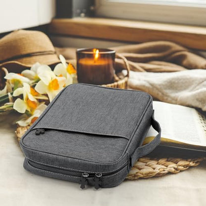 Bible Cover Bag With For Women Men Scripture Study Carrying Book Cover - color: Deep purple