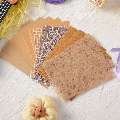 16 Sheets Textured Scrapbook Paper Mesh Fabric Kit - 1 Pack Bullet Junk Journal Supplies Card Making Vision Board Scrapbooking Embellishments 3.9x5.5 Inch