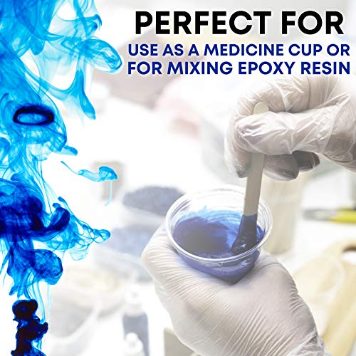 [400 Pack - 1oz] Epoxy Resin Mixing/Medicine Cups With 100 Bonus Mixing Sticks For Mixing Paint, Stain, Epoxy, And Resin - 1 Ounce (30ml) Graduated Plastic Cups (4 Sleeves) - EpoxyStix - size: 400ct with 100 Stir Sticks