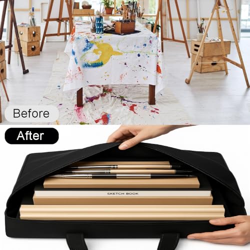 OULIGET Large Size Art Portfolio Bag,24 x 36 inches Light Weight Board Poster Storage Bag,Waterproof Student Carry Transport Bag for Artwork Sketching Drawing - size: 24 x 36 inches