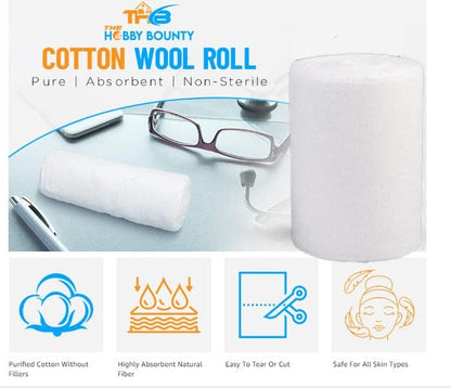 Pure Cotton Roll 100% High Absorbent Organic and Soft Multipurpose Use for Makeup Remover Medical Use Cotton Salon Beauty Use for Baby Care (100 Gram)