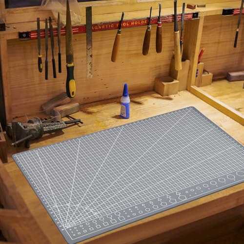 Self Healing Cutting Mat for 3D Printing Models, 24"×18" Double Sided 5-Ply Craft Cutting Board Precision Grid Angle Lines for Small Resin Parts Trimming, FDM Model Deburring - color: A2