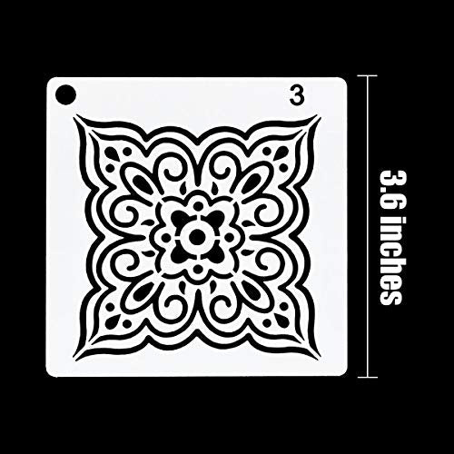 36 Pack Mandala Stencils (3.6x3.6 Inch) Mandala Dotting Painting Template Stencil Set for Painting Perfect for DIY Painting Art Projects Wood Wall Floor Fabric Furniture Tile Christmas Gift (Reusable)