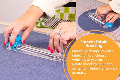TrueCut 360° Fabric Circle Cutter – Rotary Cutting Tool for Quilting, Sewing, Crafting – Cuts Perfect 1-12" Circles in Fabric, Felt, Vinyl, Paper – Easy-to-Use Precision Blade
