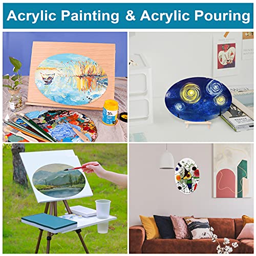 NBEADS 8 Pcs Oval Painting Canvas Panels, Blank Canvas Drawing Boards for Oil Painting Artist Hobby Painters and Beginners, 11.8x7.87inch - size: L.W: 8"×12"/Thi: 0.1"-Oval