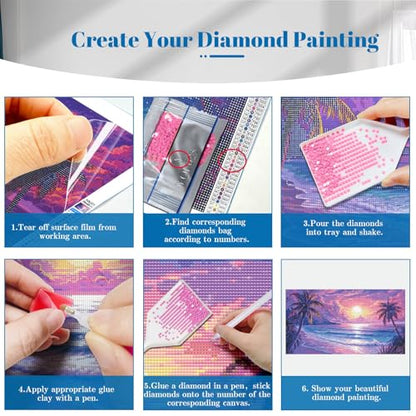YOYA Large Diamond Art Kits for Adults, Beach Landscape, 27.5 x 15.7 Inch - color: Beach Sunset 025