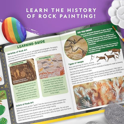 National Geographic Rock Painting Arts and Crafts Activity Kit for Kids | 15 River Rocks, 10 Paint Colors, Brushes and Art Supplies, Outdoor Craft Activity, Creative Play, Birthday Gift - style: Animal Fun