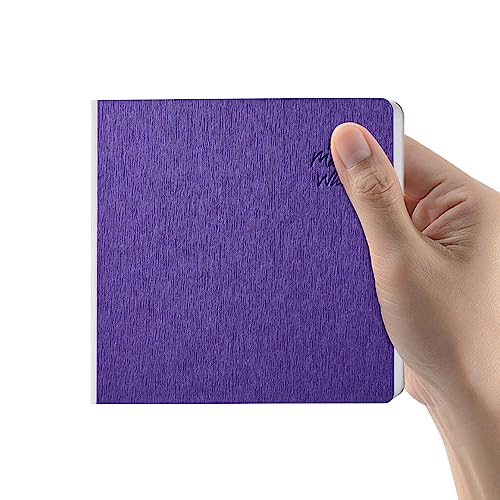 Purple Hardcover Sketchbook Square Hardbound Sketch Journal 4.7 x 4.7 Inch 42 Sheets Art Book 250GSM Ultra Smooth Paper Ideal for Pencils,Water Color Pen,Marker Pen - color: 250gsm-Purple