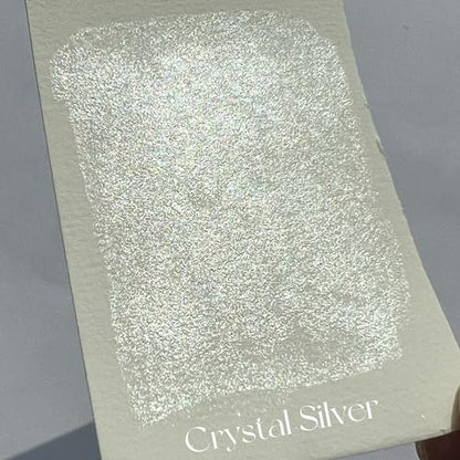 Handmade Watercolor Paint Silver Splendor Metallic Full Pan Watercolour Paints (Crystal Silver) - color: Crystal Silver (Full Pan)